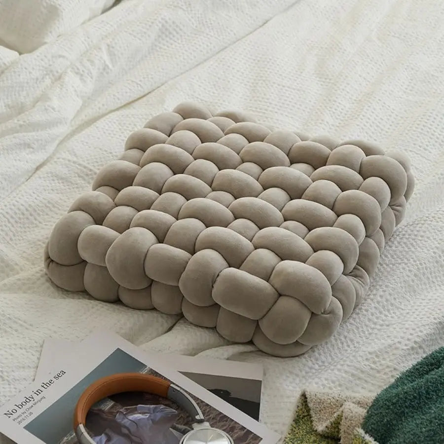 Knot Pillow Velvety Fabric PP Cotton Filling Decorative Cushion