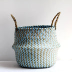Woven Plant Basket Foldable Straw Storage Basket