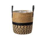 Woven Storage Basket, Seagrass Material, Integrated Handles