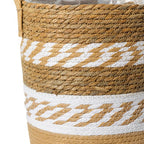 Woven Storage Basket, Seagrass Material, Integrated Handles