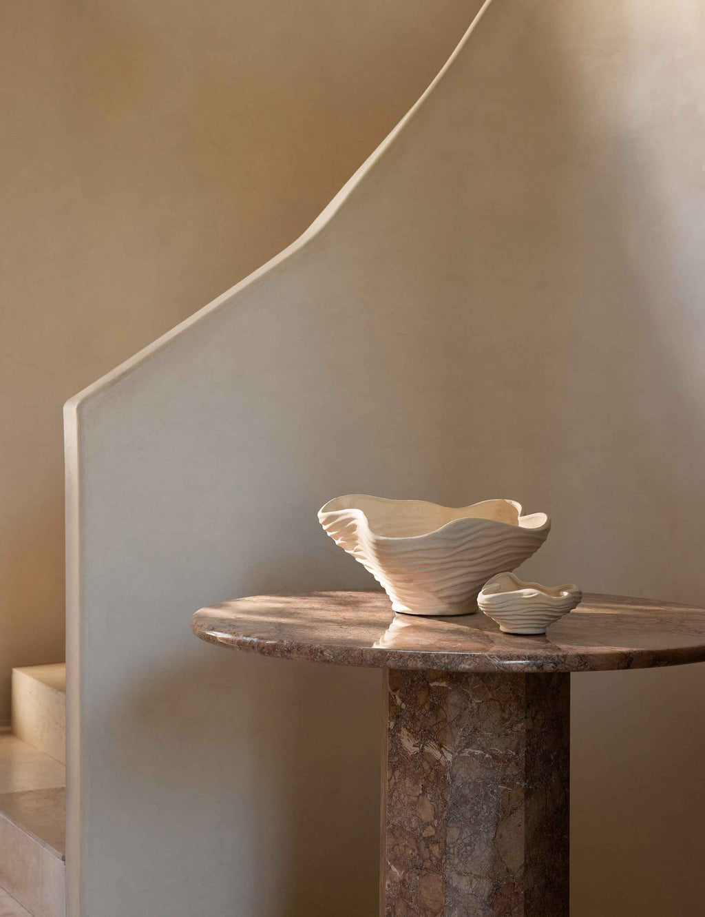 Bello Wrinkle Decorative Bowl | Organic Earthen Form, Textural Glaze