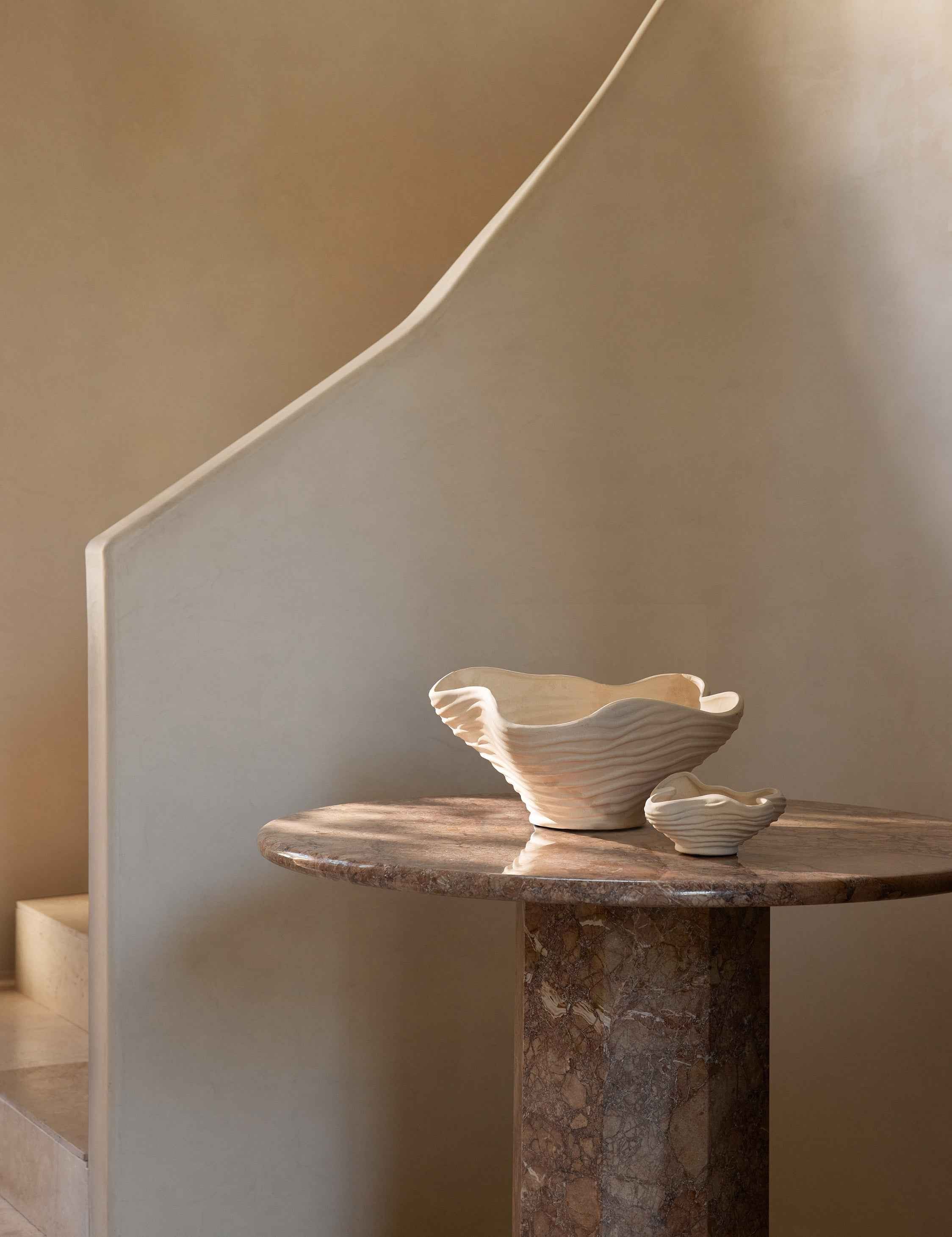 Bello Wrinkle Decorative Bowl | Organic Earthen Form, Textural Glaze