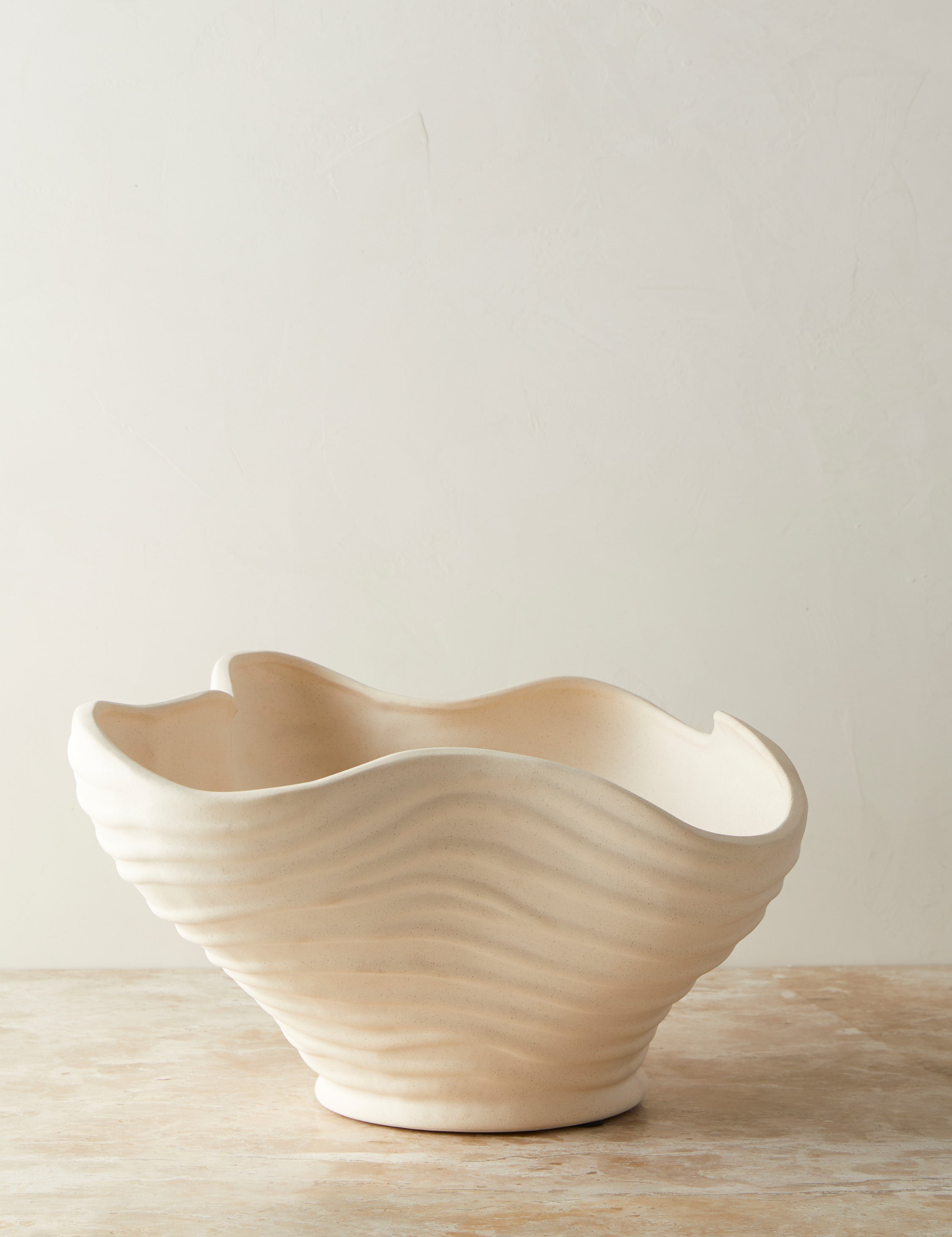 Bello Wrinkle Decorative Bowl | Organic Earthen Form, Textural Glaze