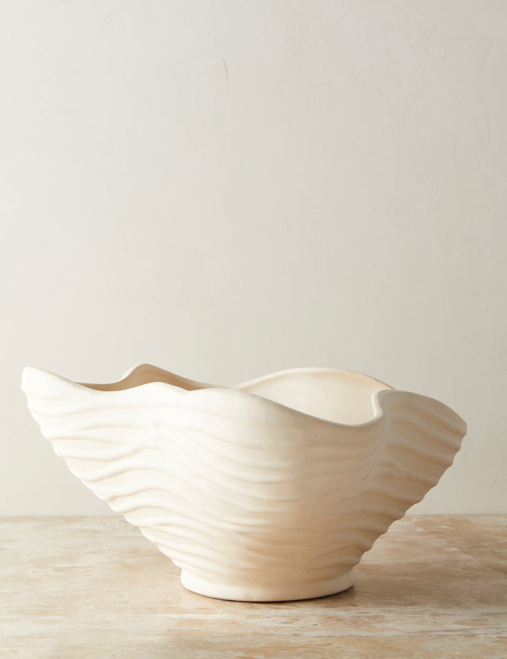 Bello Wrinkle Decorative Bowl | Organic Earthen Form, Textural Glaze