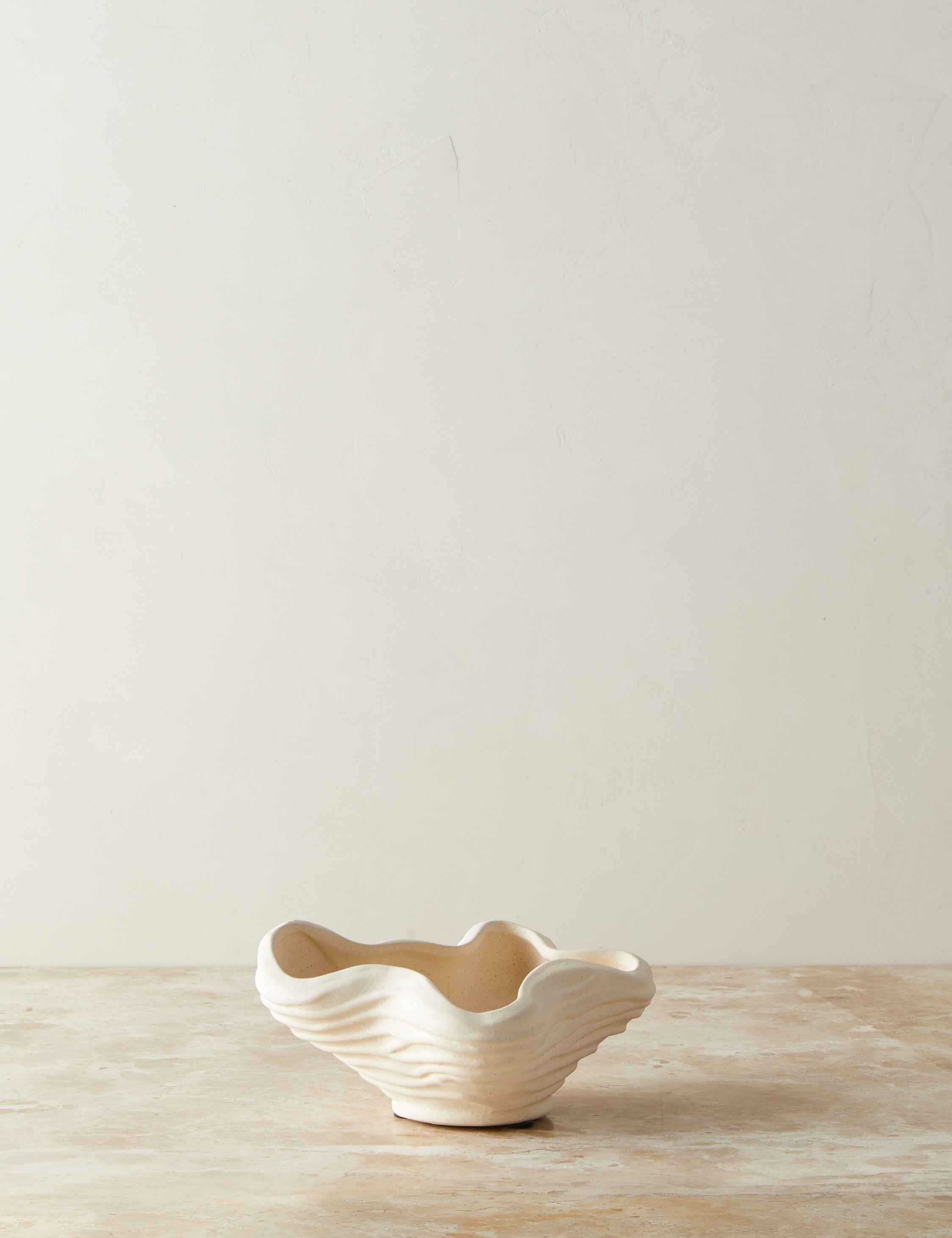 Bello Wrinkle Decorative Bowl | Organic Earthen Form, Textural Glaze