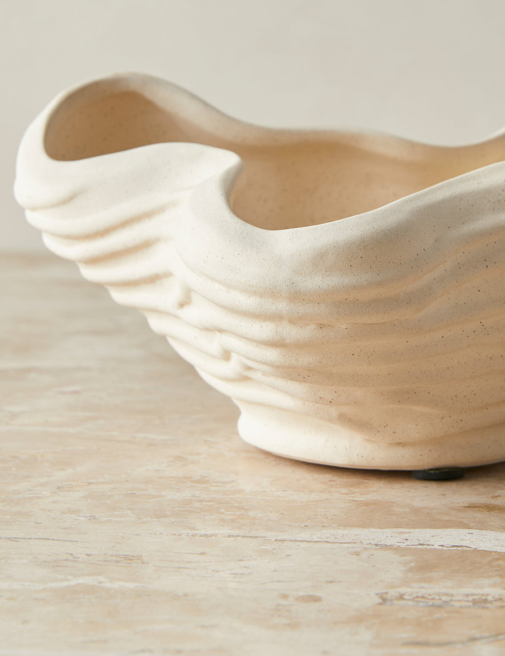 Bello Wrinkle Decorative Bowl | Organic Earthen Form, Textural Glaze
