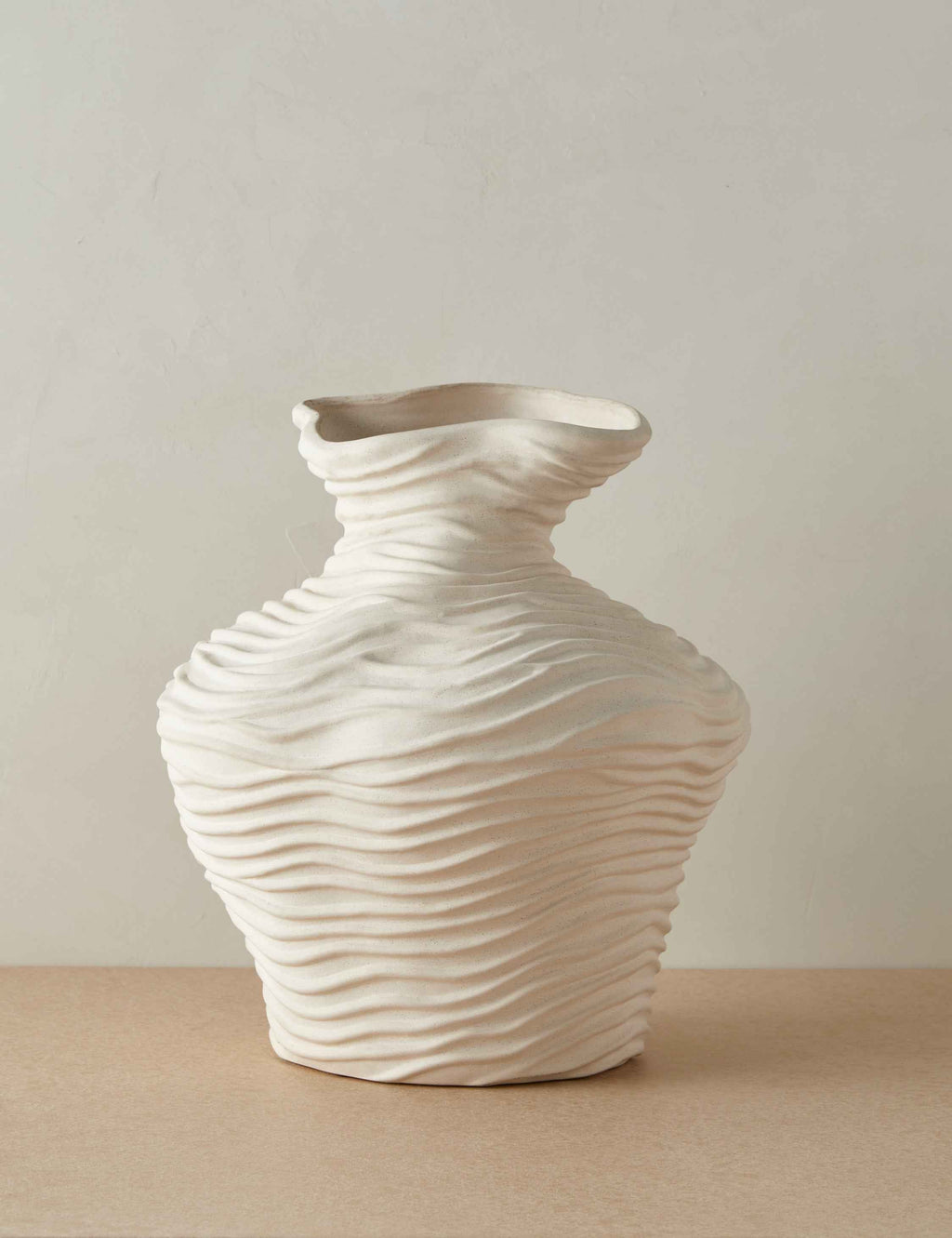 Wren Wrinkle Vase | Organic Earthen Form, Unique Glaze Finish