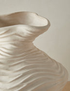 Wren Wrinkle Vase | Organic Earthen Form, Unique Glaze Finish