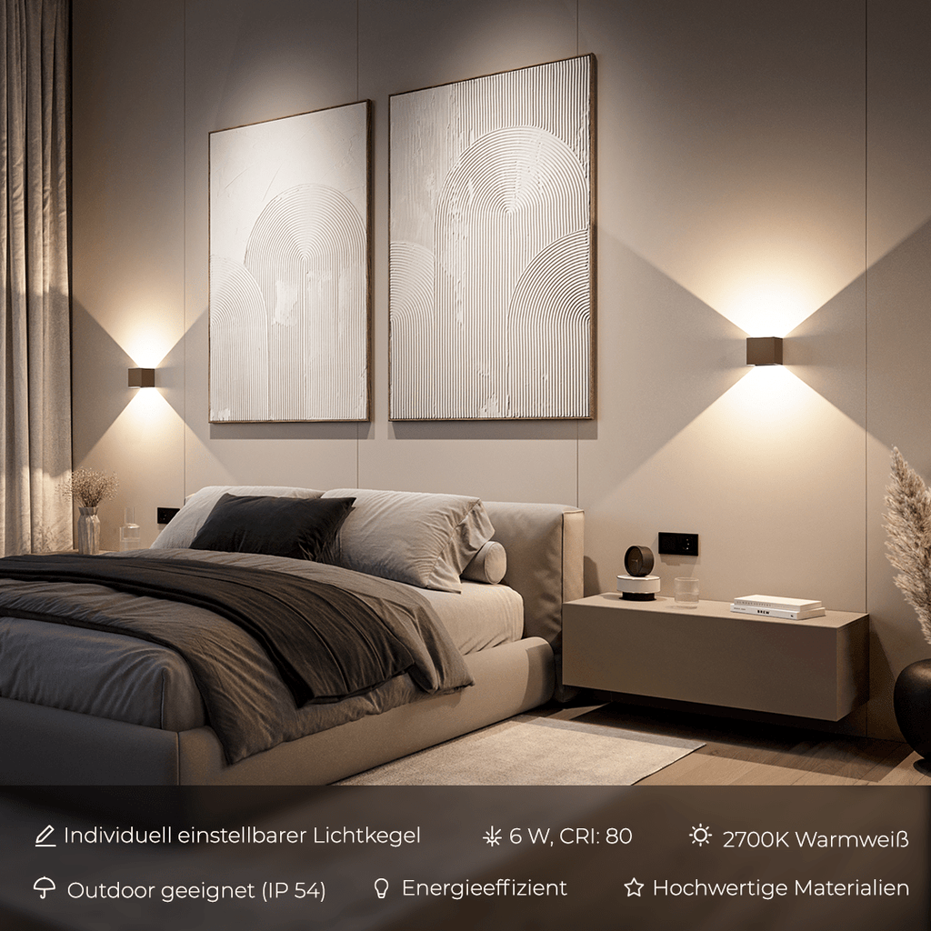 Xeno LED Wall Light | Adjustable Flaps, Warm White Light