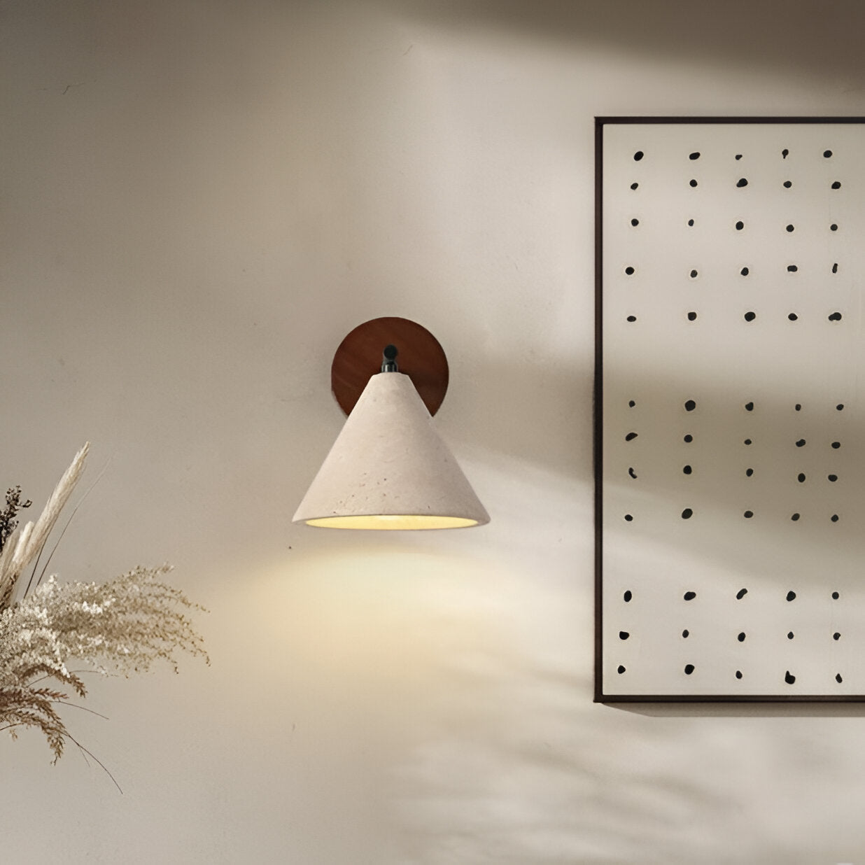 Modern Travertine Cone Wall Sconce LED 1-Light