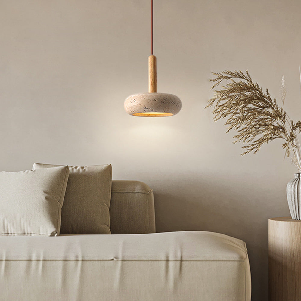 Yellow Travertine Pendant Light - Elegant Kitchen Pendant Lighting Design