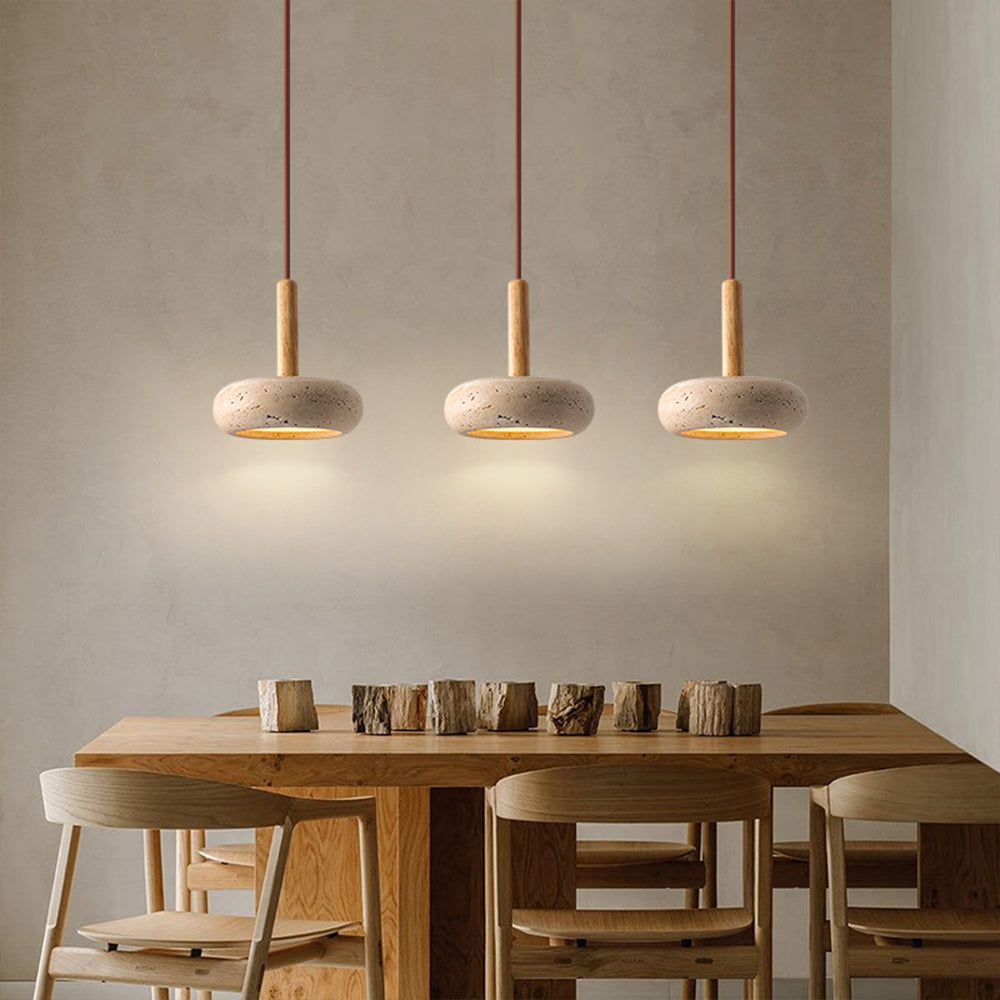 Yellow Travertine Pendant Light - Elegant Kitchen Pendant Lighting Design