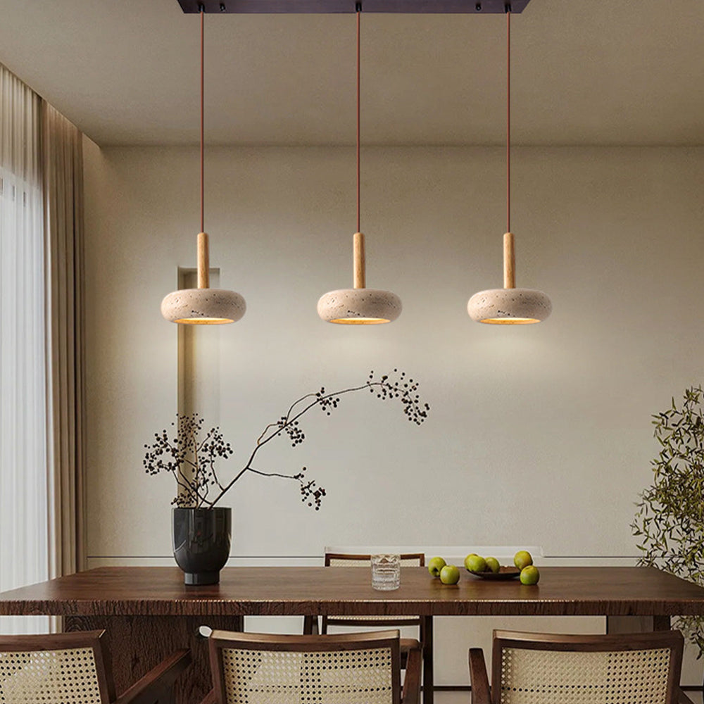 Yellow Travertine Pendant Light - Elegant Kitchen Pendant Lighting Design