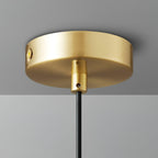 Floating Round Glass Pendant Light with Brass Frame
