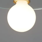 Floating Round Glass Pendant Light with Brass Frame