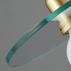 Floating Round Glass Pendant Light with Brass Frame