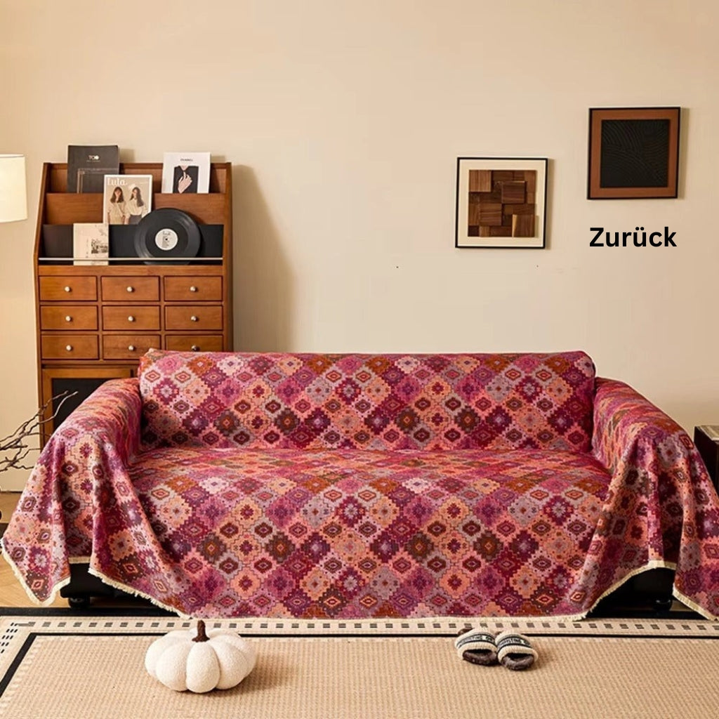 Zahara: Sofa Cover with Colorful Kilim Design & Non-Slip Grip – for Sofa & Lounge