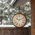 ZeitRiva: Vintage Double-Sided Wall Clock Metal – Retro Charm for Living Room & Hallway