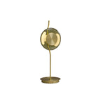 Curved-Stem Brass Table Lamp with Green Glass Shade