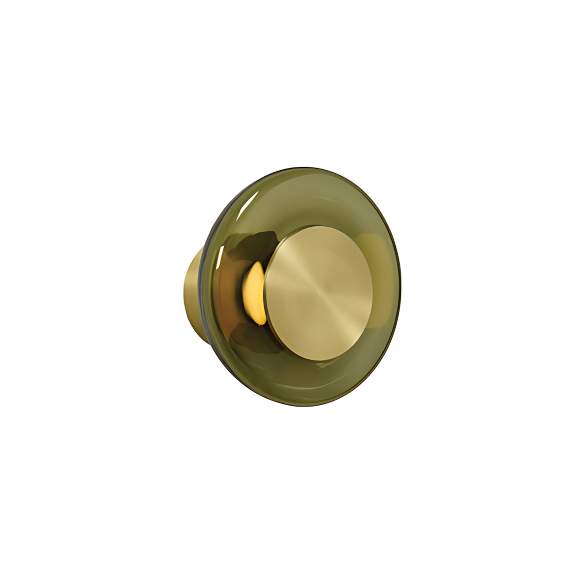 Sculptural Green Glass LED Wall Sconce in Copper