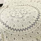 ZenFlair: Cotton Blankets in Mandala Flower Design with Soft Texture & Reversible Function – for Sofa & Lounge