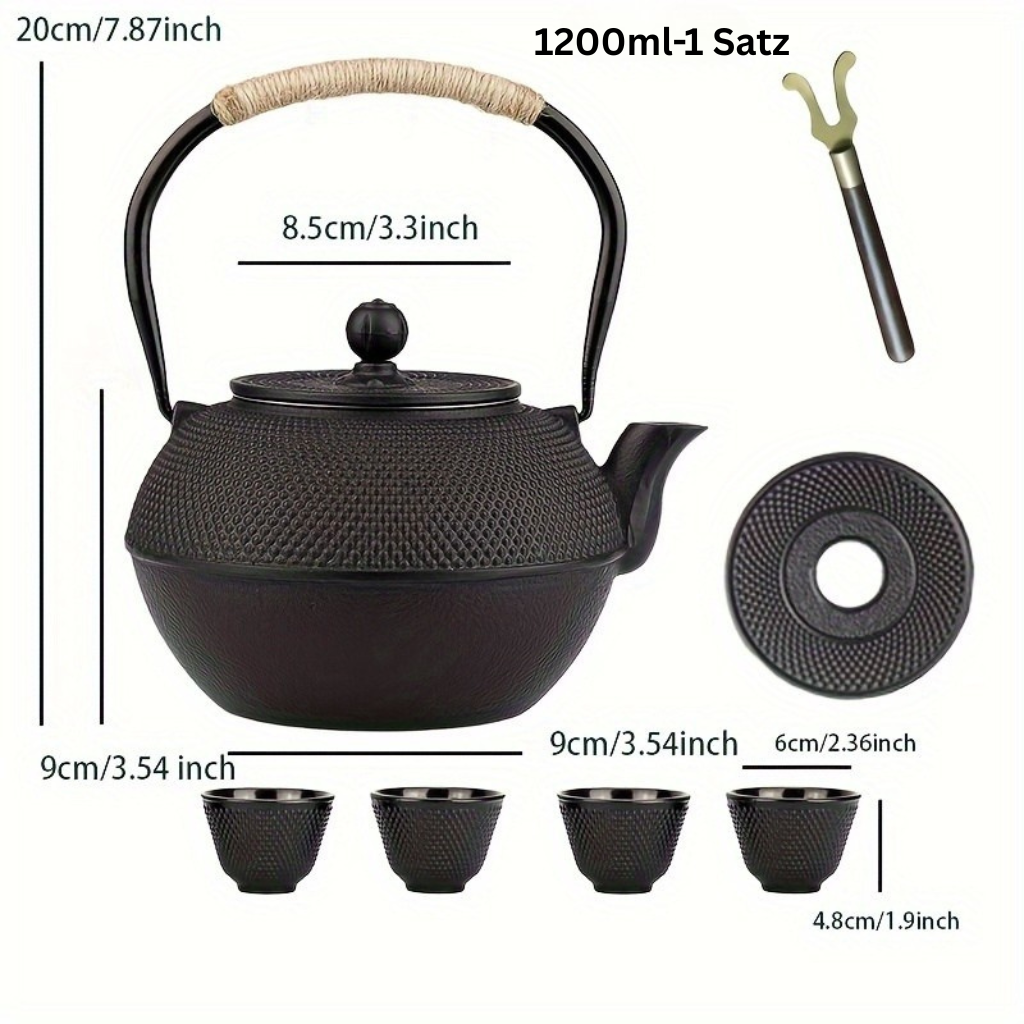 ZenGuss: Japanese Cast Iron Teapot with Removable Stainless Steel Strainer & Enamel Coating – for Tea & Herbs