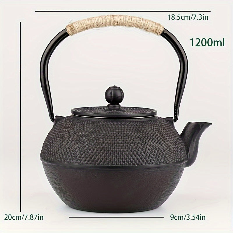 ZenGuss: Japanese Cast Iron Teapot with Removable Stainless Steel Strainer & Enamel Coating – for Tea & Herbs