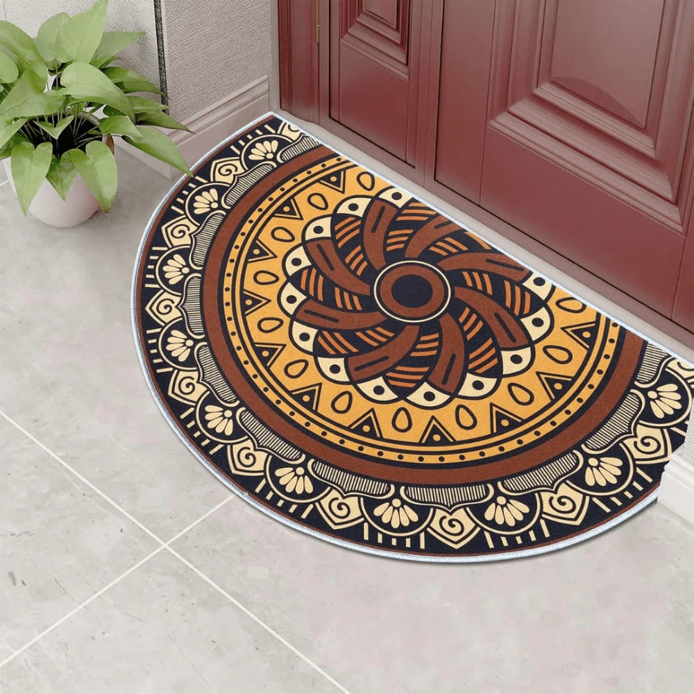 ZenHalfCircle: Decorative Entrance Mat in Mandala Design – Non-Slip, Soft & Colorful for Indoor Use