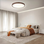 ZenHalo: LED Ceiling Light with Wooden Frame – Flat Ceiling Lamp in Japandi Design