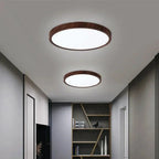 ZenHalo: LED Ceiling Light with Wooden Frame – Flat Ceiling Lamp in Japandi Design