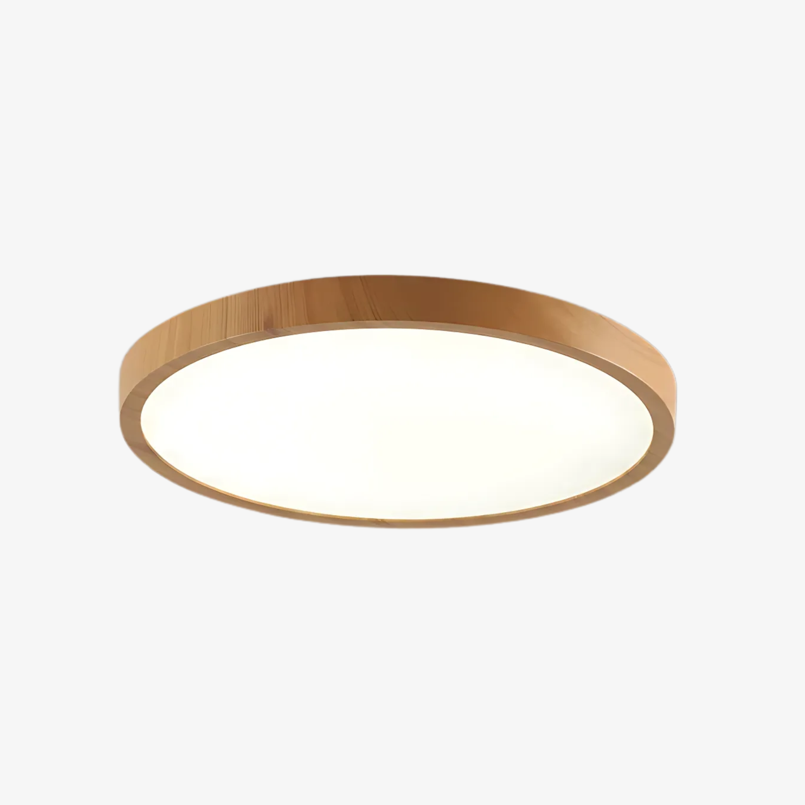 ZenHalo: LED Ceiling Light with Wooden Frame – Flat Ceiling Lamp in Japandi Design