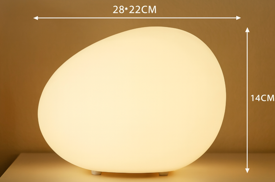 ZenKiesel: Nature-Inspired LED Table Lamp in Stone Shape with Warm Light – for Bedrooms & Reading Corners