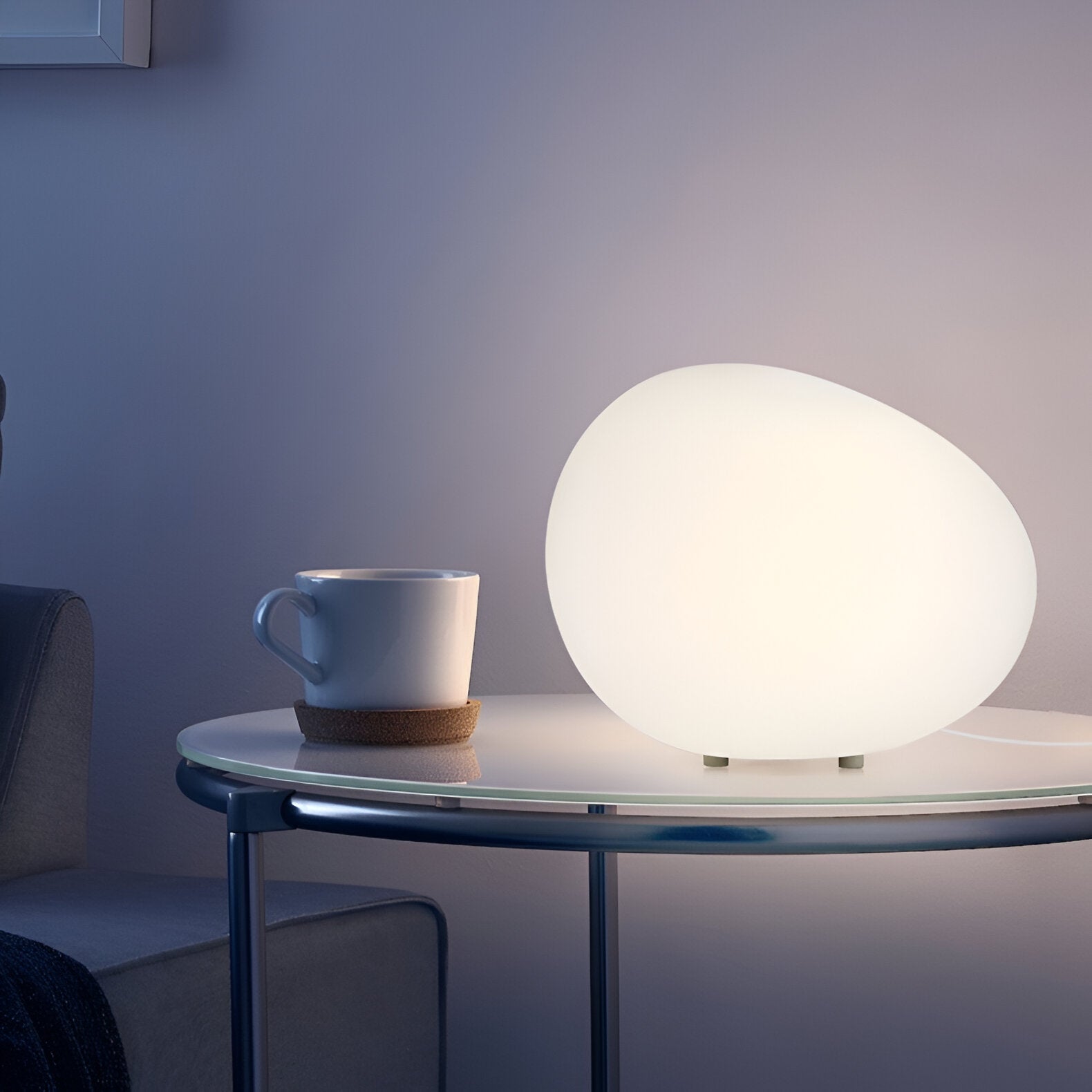 ZenKiesel: Nature-Inspired LED Table Lamp in Stone Shape with Warm Light – for Bedrooms & Reading Corners