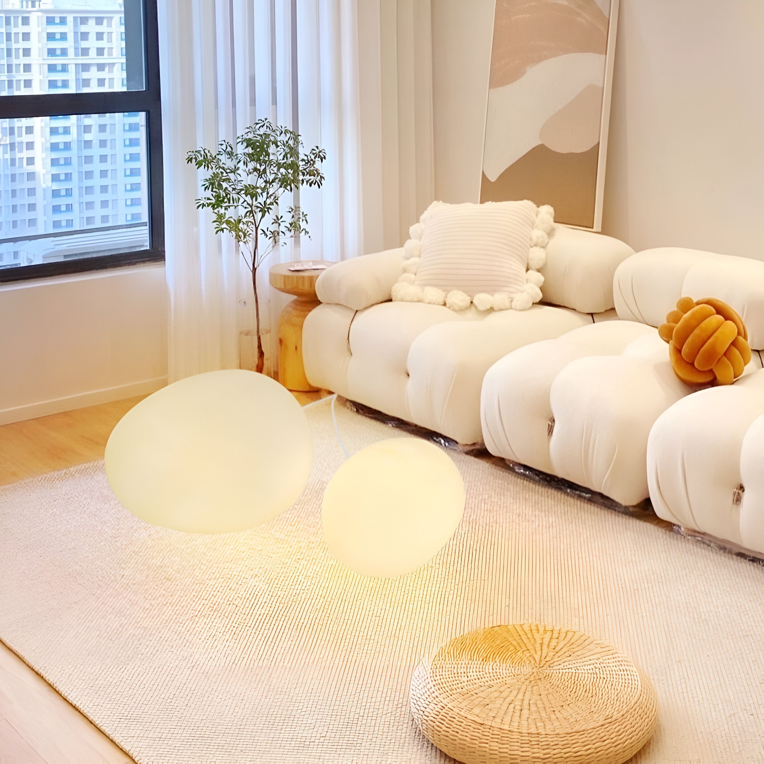 ZenKiesel: Nature-Inspired LED Table Lamp in Stone Shape with Warm Light – for Bedrooms & Reading Corners