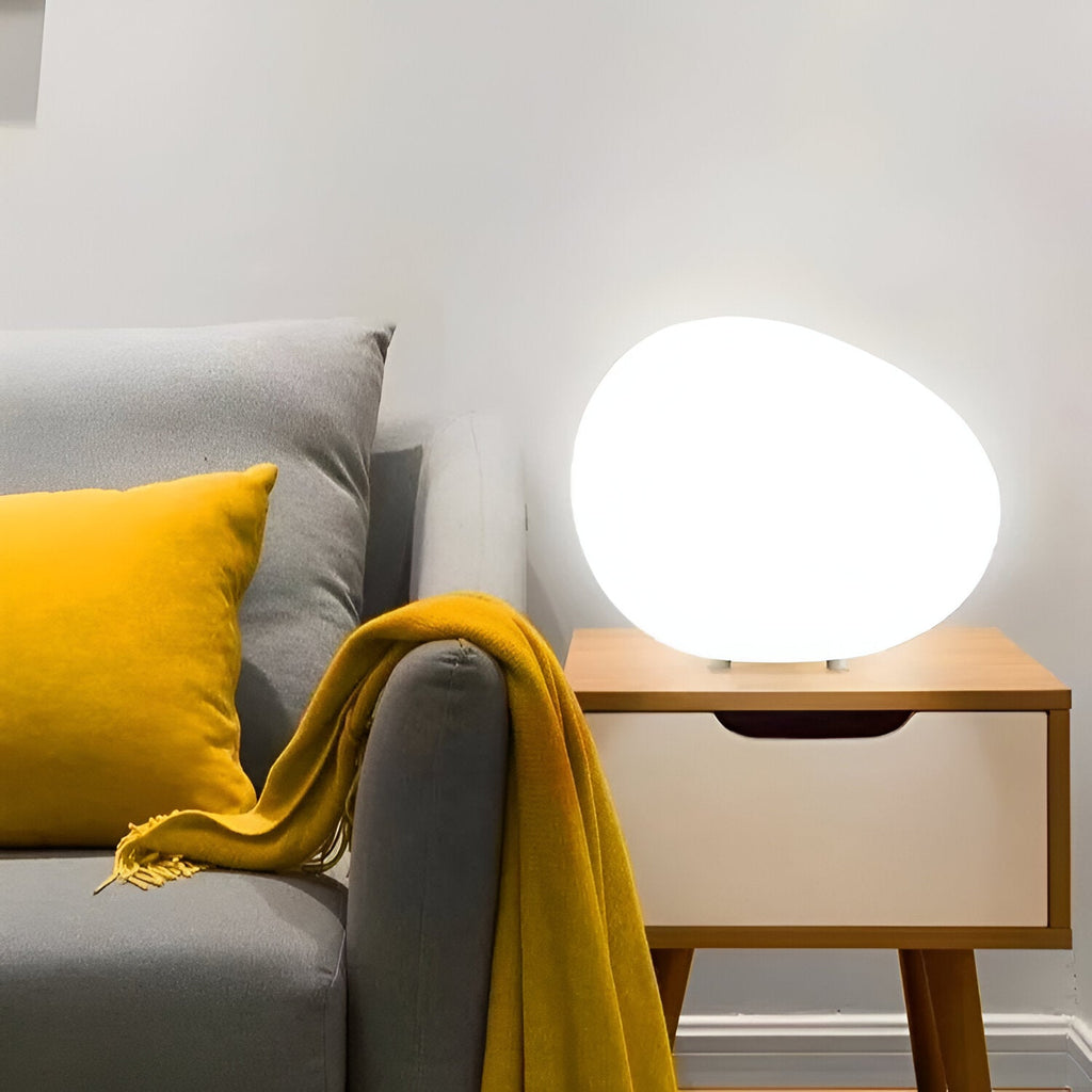 ZenKiesel: Nature-Inspired LED Table Lamp in Stone Shape with Warm Light – for Bedrooms & Reading Corners