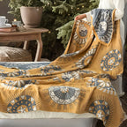 ZenKreis: Cotton Blankets Made from Cotton with Decorative Mandala Pattern & Four-Layer Gauze – for Bedroom & Lounge