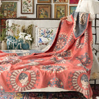 ZenKreis: Cotton Blankets Made from Cotton with Decorative Mandala Pattern & Four-Layer Gauze – for Bedroom & Lounge