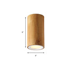 ZenLuma: Asian Wooden Cylinder Ceiling Light – LED Light for Living Room & Bedroom