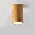 ZenLuma: Asian Wooden Cylinder Ceiling Light – LED Light for Living Room & Bedroom