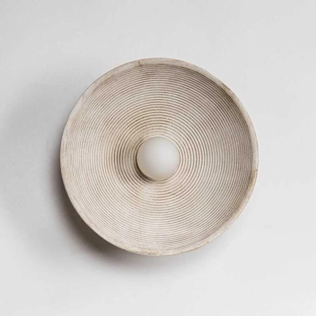 ZenRund: Designer Wall Lamp in Japandi Style – Round Resin Wall Light for Living Room & Hallway