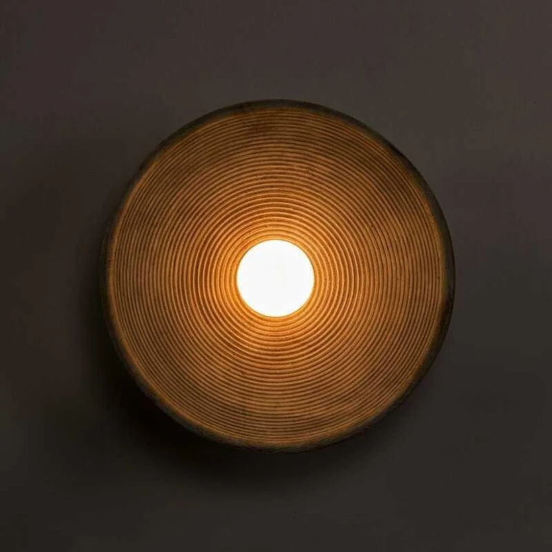 ZenRund: Designer Wall Lamp in Japandi Style – Round Resin Wall Light for Living Room & Hallway
