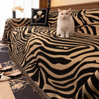 Zentara: Chenille Sofa Cover with Zebra Pattern & Jacquard Structure – for Living Room & Couch