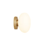 Jewel-Style White Glass Wall Sconce on Colored Base
