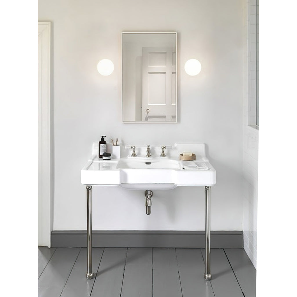 Jewel-Style White Glass Wall Sconce on Colored Base
