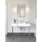 Jewel-Style White Glass Wall Sconce on Colored Base