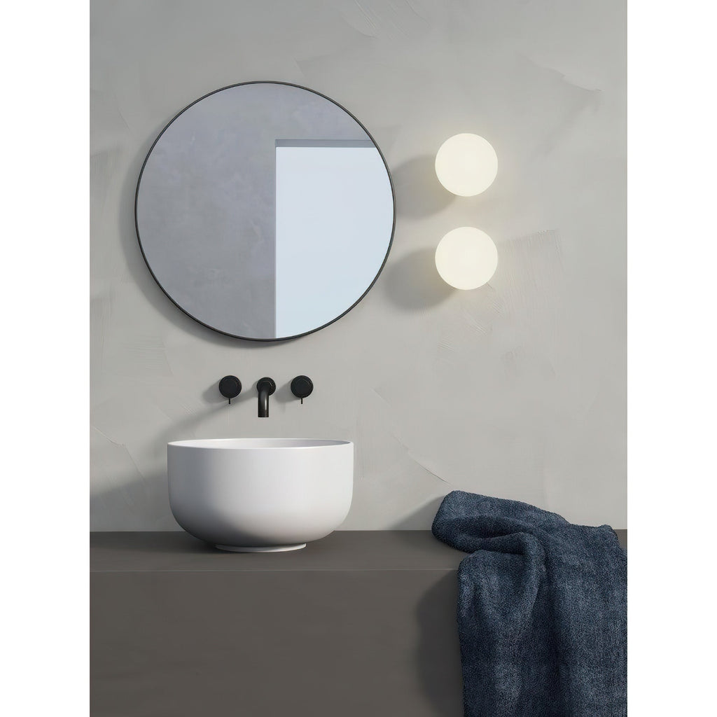 Jewel-Style White Glass Wall Sconce on Colored Base