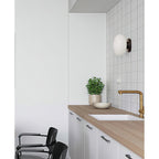 Jewel-Style White Glass Wall Sconce on Colored Base