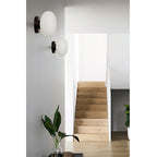 Jewel-Style White Glass Wall Sconce on Colored Base