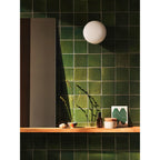 Jewel-Style White Glass Wall Sconce on Colored Base