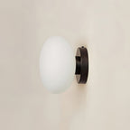 Jewel-Style White Glass Wall Sconce on Colored Base